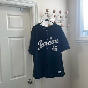 Jordan - Classic Button Down Jersey Shirt Top -  Black - XXL